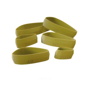 SPEARED graduated clay cutter set in olive green showing sizes 20, 30, 40, 50, 60, and 70 mm
