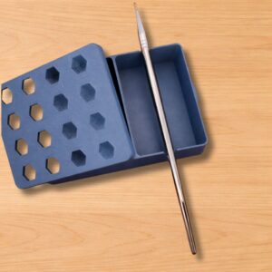 Ventilated hex-lid water tray designed for metal clay preparation and travel