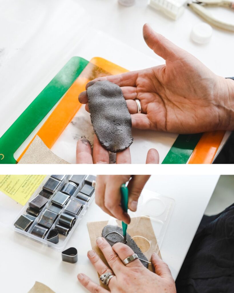 rolled clay and cutting clay photos